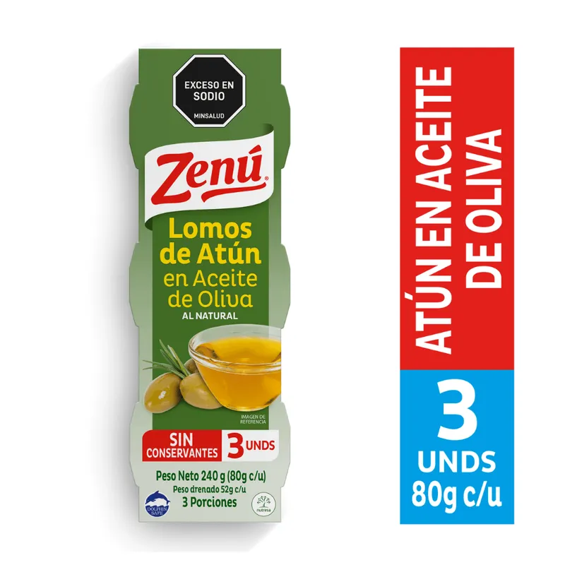 TRIPACK ATUN ZENU LOMOS EN ACEITE DE OLIVA X 80 GRS TRIPACK ATUN ZENU LOMOS EN ACEITE DE OLIVA X 80 GRS