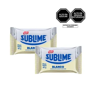 Pack 2 (Chocolate Blanco Sublime Sonrisa X 40 Gr)