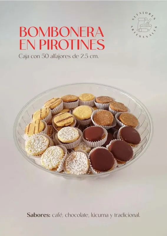 bombonera de 2.5 cm en pirotines