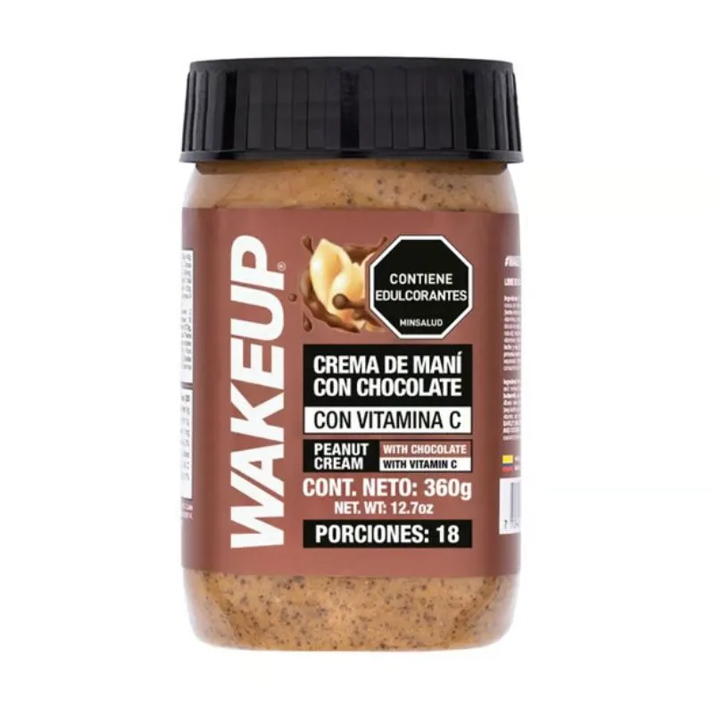 CREMA DE MANÍ WAKEUP CHOCOLATE VITAMINA C X 360 GRS