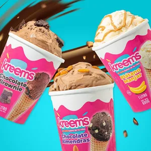 Helado kreems platano manjar