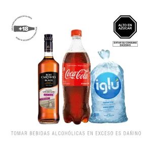 Pack (1 Ron Cartavio Black x 750 Ml + 1 Coca Cola x 1 Lt + Hielo 1.5 Kg)