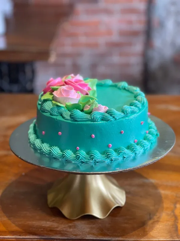 Queque Turquesa Rosa