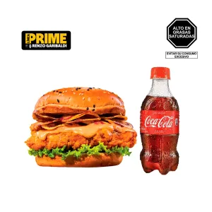 Pack (Hamburguesa Prime Chicken Diablo Renzo Garibaldi + Coca Cola Sin Azucar 300ml)