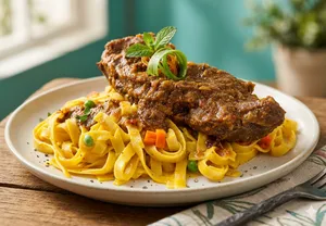 Fetuccini con cordero