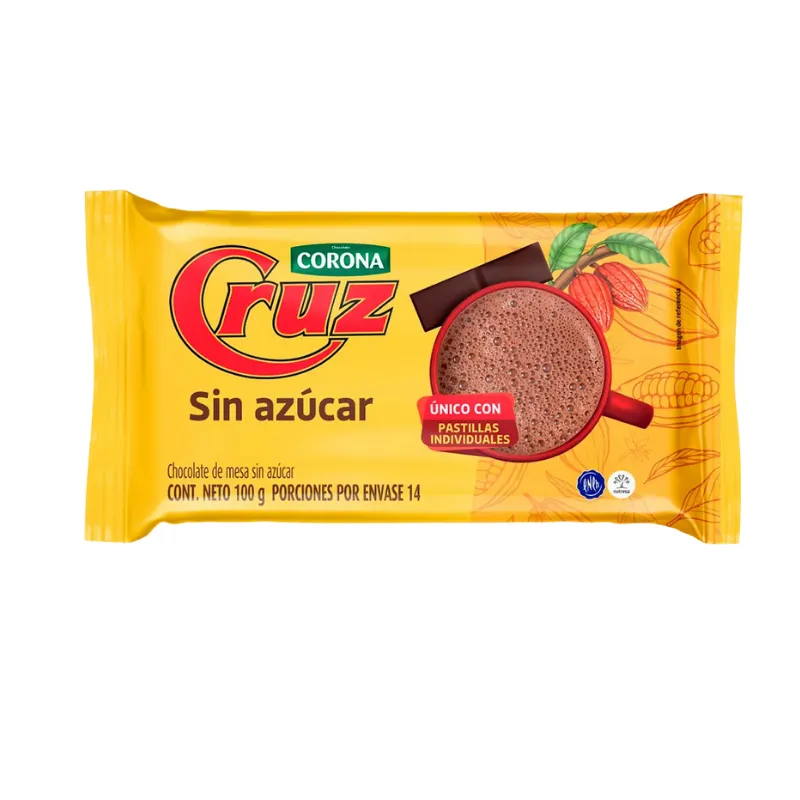 CHOCOLATE CRUZ SIN AZUCAR X 100GR PASTILLAS INDIVIDUALES CHOCOLATE CRUZ SIN AZUCAR X 100GR PASTILLAS INDIVIDUALES