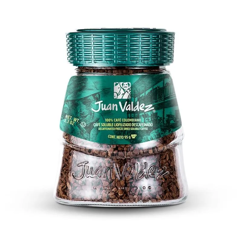Cafe soluble juan valdez liofilizado descafeinado x 95 grs