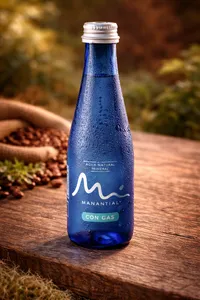 Agua manantial con gas