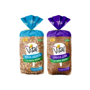 Pack Pan Bimbo Vital Chia Y Linaza Con Masa Madre X360 Gr + Pan Bimbo Vital Avena Y Girasol Con Masa Madre X360 Gr