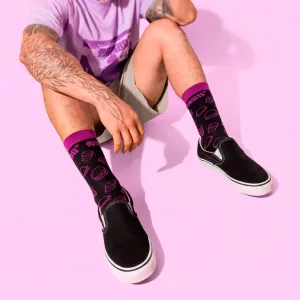 Medias Tambo De Algodón Talla Estándar Negro Con Hamburguesa X 1 Par