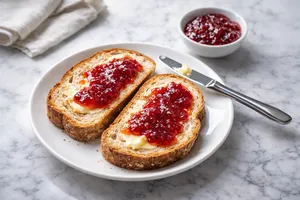 Tostadas con Mermelada y Mantequilla