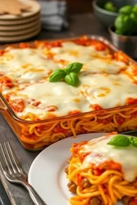 Espaguetis en Salsa Napolitana con Pollo (Familiar 5 a 6 Porciones)