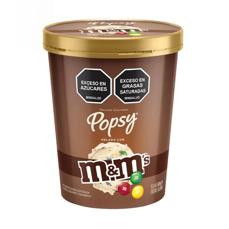 Helado gourmet popsy mym x 600 grs 1 L