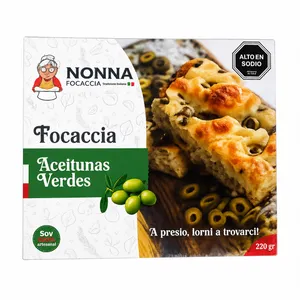 Focaccia de Aceitunas Verdes La Nonna  Italia 220 GR