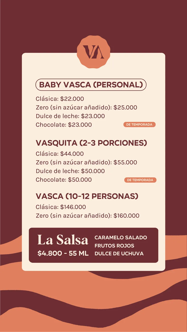 Menú La Vasca