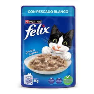 ALIMENTO HUMEDO FELIX PESCADO BLANCO X 85 GRS