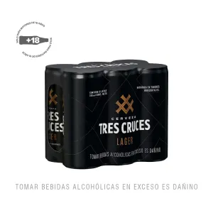 Cerveza Tres Cruces Lager Six Pack Lata x 310 ml