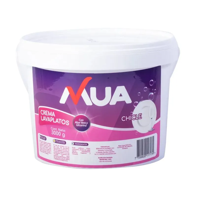 CREMA LAVAPLATOS MUA 3000G CHICLE CREMA LAVAPLATOS MUA 3000G CHICLE