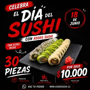 30 piezas Dia del sushi