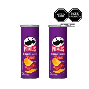 Pack (2 Papas Pringles Cheddar & Bacon X 105 Gr)