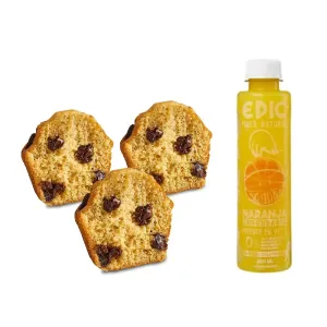 Pack (3 Muffin De Naranja Y Chocolate Tambo + 1 Jugo Naranja Epic 250Ml)
