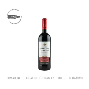 Vino Tinto Tempranillo Caballero De Castilla 750 ml