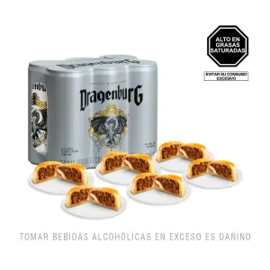Pack (6 Empanadas de Carne + 1 Cerveza De Malta Y Maiz Dragenburg Sixpack 310 Ml)