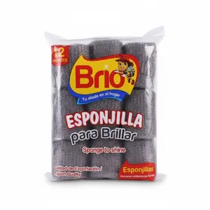 Esponjilla brio para brillar x 6 unidad