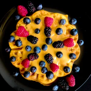 Waffle frutos rojos y mantequilla de maní