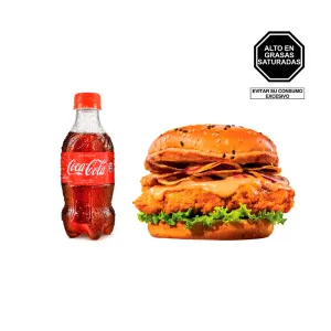 Pack (Hamburguesa Prime Chicken Diablo Renzo Garibaldi + Coca Cola Sin Azucar 300ml)