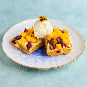 Waffles con Helado