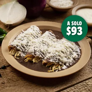 Enfrijoladas rellenas con pollo