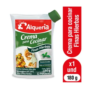 Crema para cocinar alqueria finas hierbas x 180 grs Crema para cocinar alqueria finas hierbas x 180 grs