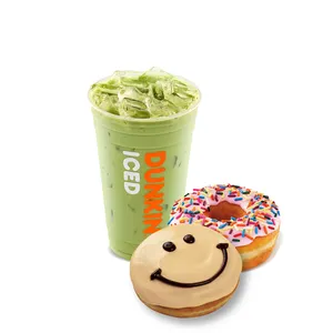 Iced Matcha Latte M + 2 Donuts