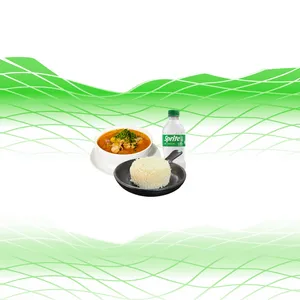 Jr. Encebollado + porción de arroz + bebida