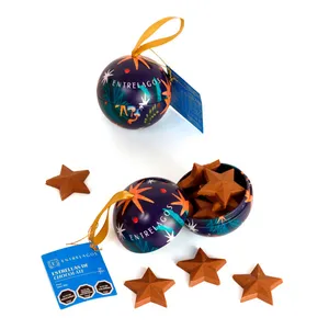 823 - Borla Navideña con estrellas chocolate