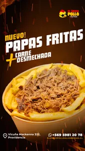 Papas fritas con carne desmechada