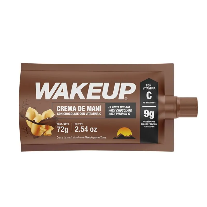 CREMA DE MANÍ WAKEUP CHOCOLATE VITAMINA C X 72 GRS