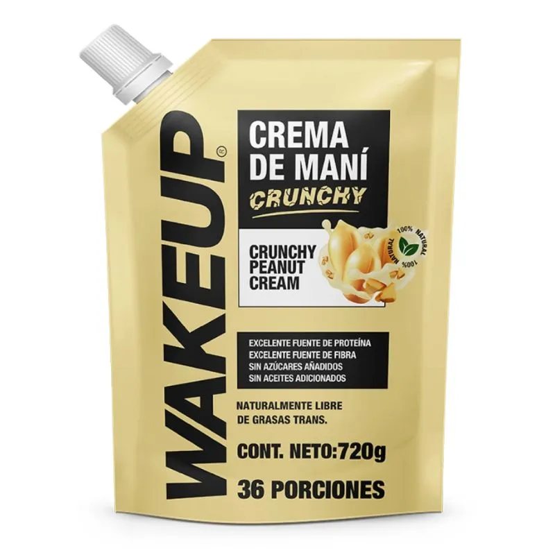 CREMA DE MANÍ WAKEUP CRUNCHY X 720 GRS DOYPACK