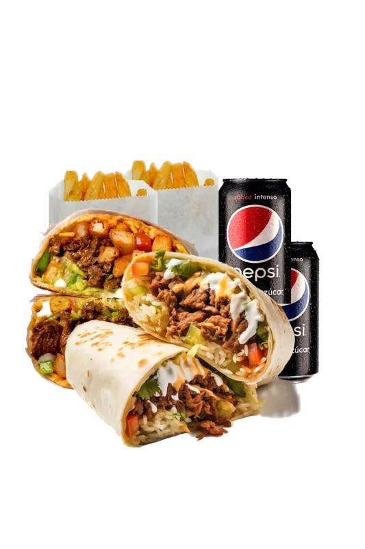 Combo 2 Burritos + 2Bebidas + 2 Papas