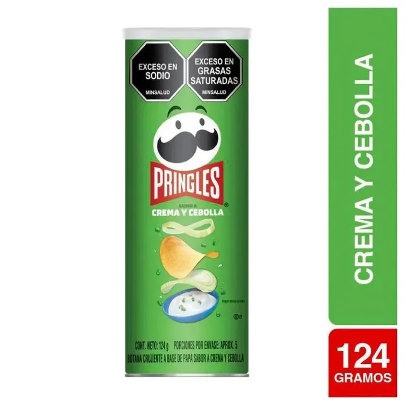 PAPAS PRINGLES CREMA Y CEBOLLA X 124 GRS