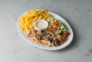 Plato árabe pernil + papas fritas