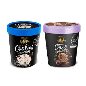 Pack (1 Helado Gelatico Premium Cookies & Cream 450 ml + 1 Helado Gelático Chocobrownie 450ml)