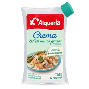 CREMA DE LECHE ALQUERIA 170G DESLACTOSADA 40% MENOS GRASA
