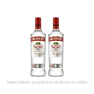 Pack 2 Vodka Smirnoff Red 700ml