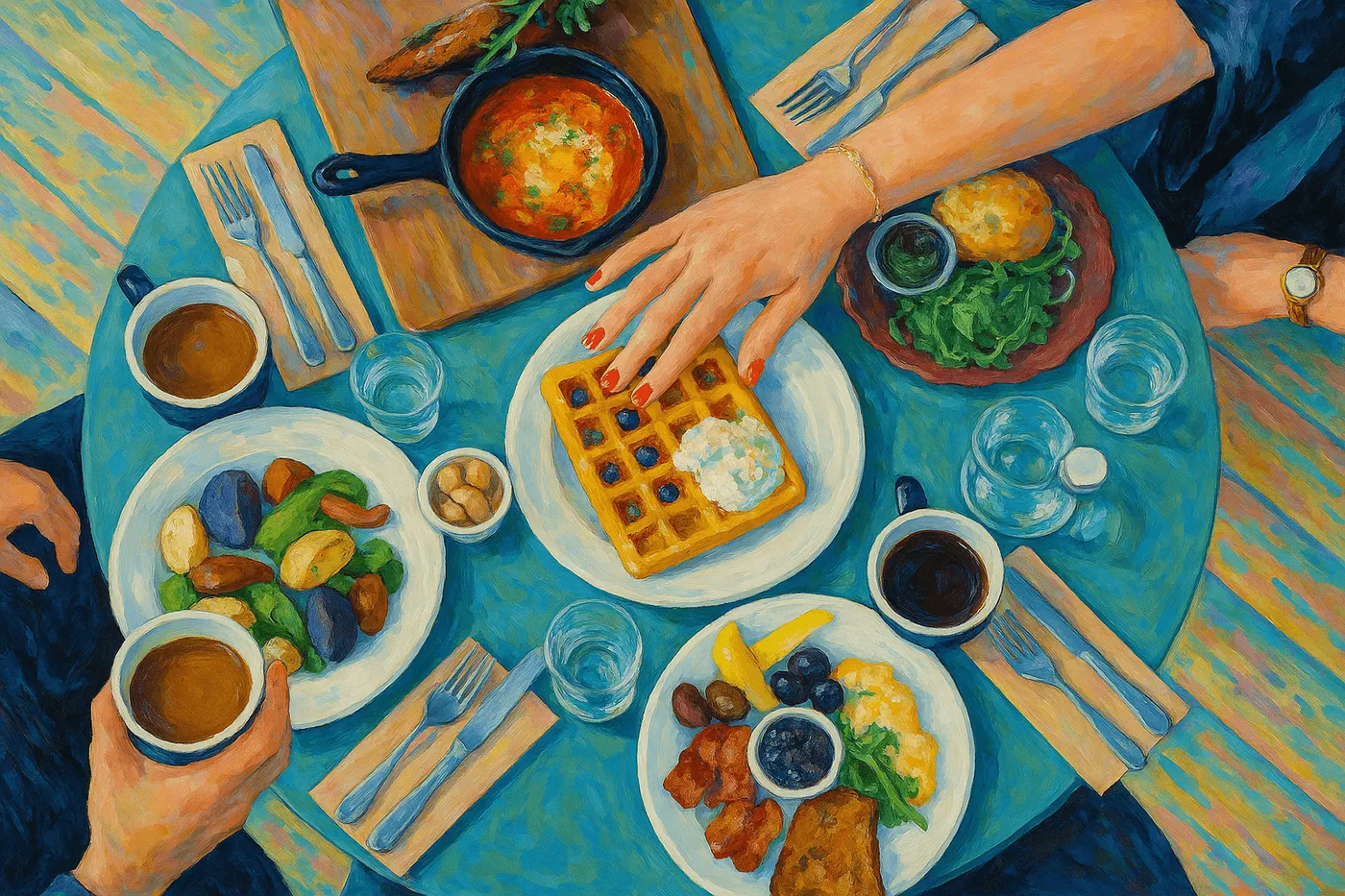 Comida servida en una mesa de restaurante