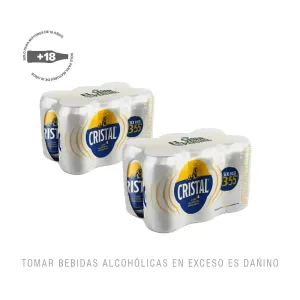 Pack 2 Cerveza Cristal Six Pack Lata X 355 Ml