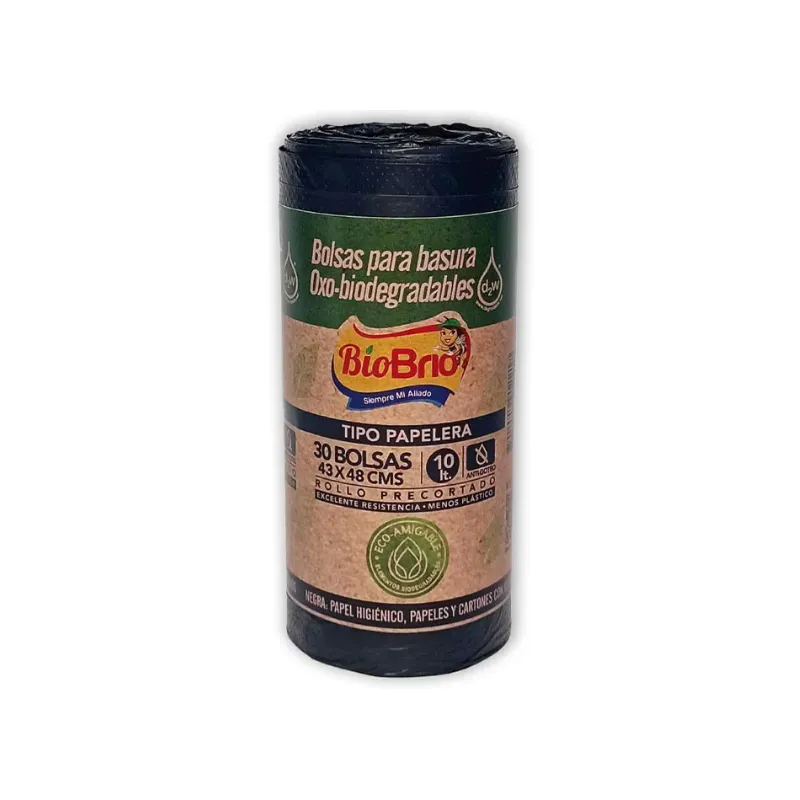 BOLSA BASURA BIOBRIO TIPO PAPELERA X 30 UNDS BIODEGRADABLE