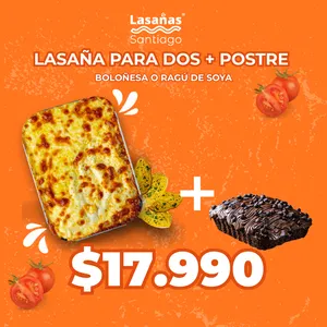LASAÑA PARA DOS + POSTRE