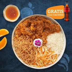 NUEVO POLLO A LA NARANJA + COCA COLA 600ML GRATIS